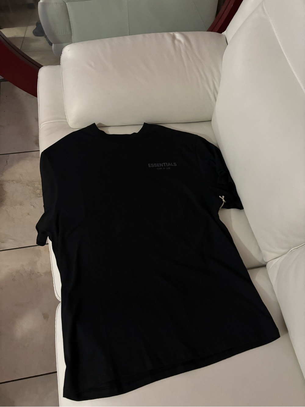 Essentials Black Minimal Logo Short Sleeve Tee